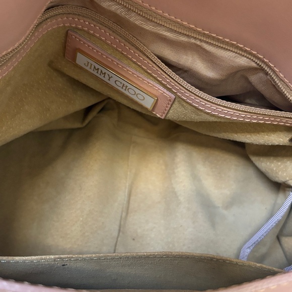 Jimmy Choo Leather Pink Shoulder Bag with Gold Accents - Picture 9 of 10